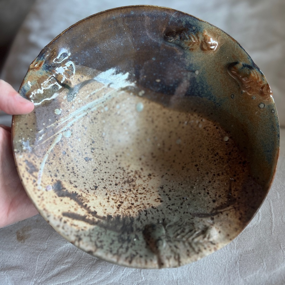 Handcrafted Ceramic Bowl - Earth Tones